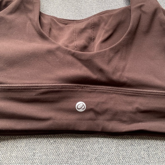 CRZ Yoga Butterluxe U Back Sports Bra Longline Crop Workout Pilates Fudge Brown - Picture 7 of 11